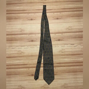 Fanti Blue Gold Square Print 100% Silk Made in Italy Men's Tie